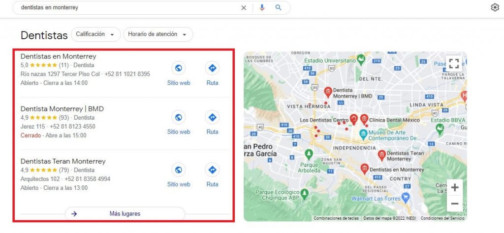 Google 3 Local Pack 